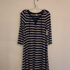 Old Navy: Blue and White Striped Dress